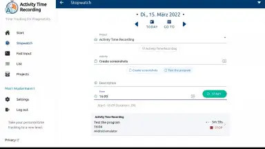 Screenshot von aTimeRecording - Online Time Tracking 3