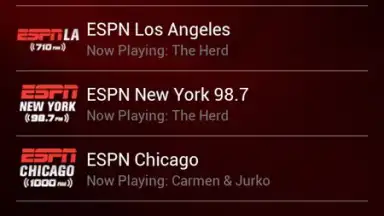 Screenshot von ESPN Radio 7