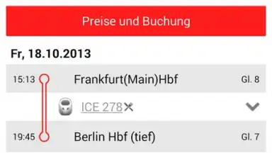 Screenshot von DB Navigator 2