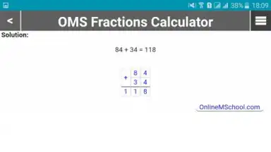 Screenshot von OMS Калькулятор Дробей 1