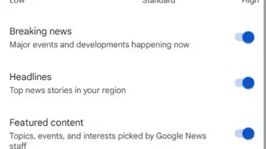 Screenshot von Google News 6