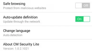 Screenshot von CM Security Lite 4