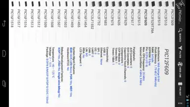 Screenshot von PICmicro Database 9