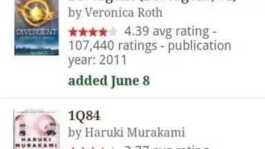 Screenshot von Goodreads 3