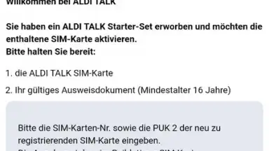 Screenshot von ALDI TALK Registration 12