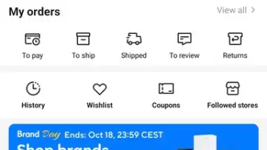 Screenshot von AliExpress 1