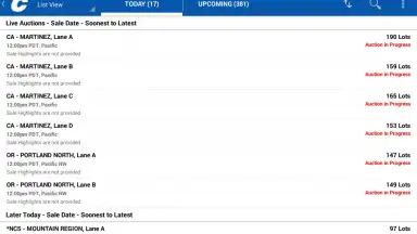 Screenshot von Copart 1