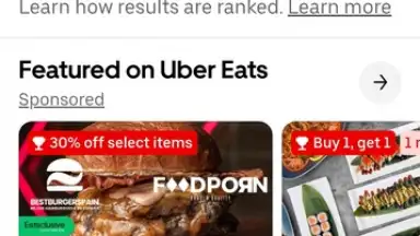 Screenshot von Uber Eats 1