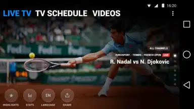 Screenshot von Eurosport Player 12