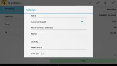Screenshot von Audio Memos 12