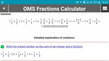 Screenshot von OMS Калькулятор Дробей 5