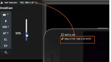 Screenshot von DroidCam OBS 4