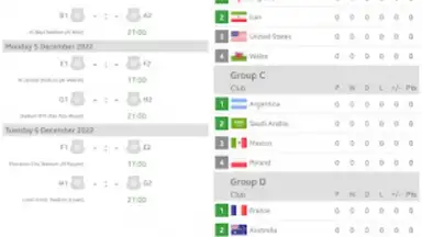 Screenshot von Live Scores for World Cup 2022 2