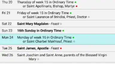 Screenshot von Catholic Calendar from Universalis 2