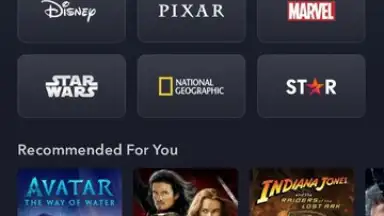 Screenshot von Disney+ 4