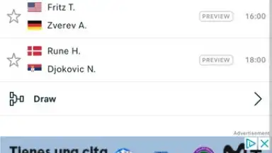 Screenshot von FlashScore 3