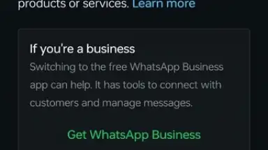 Screenshot von WhatsApp Business 1