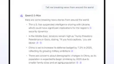 Screenshot von Qwen Chat 22