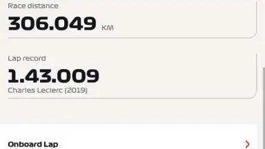 Screenshot von Official F1 ® App 2