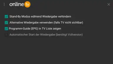 Screenshot von onlineTV 4