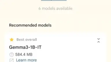 Screenshot von Google AI Edge Gallery 12