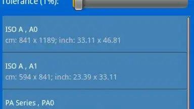 Screenshot von Paper Formats 2